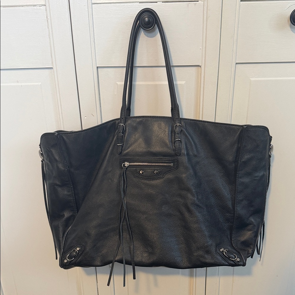 Balenciaga A4 Papier Black Leather Tote